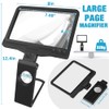 30X 6X Rechargeable Magnifying Glass for Reading, Large Full Page