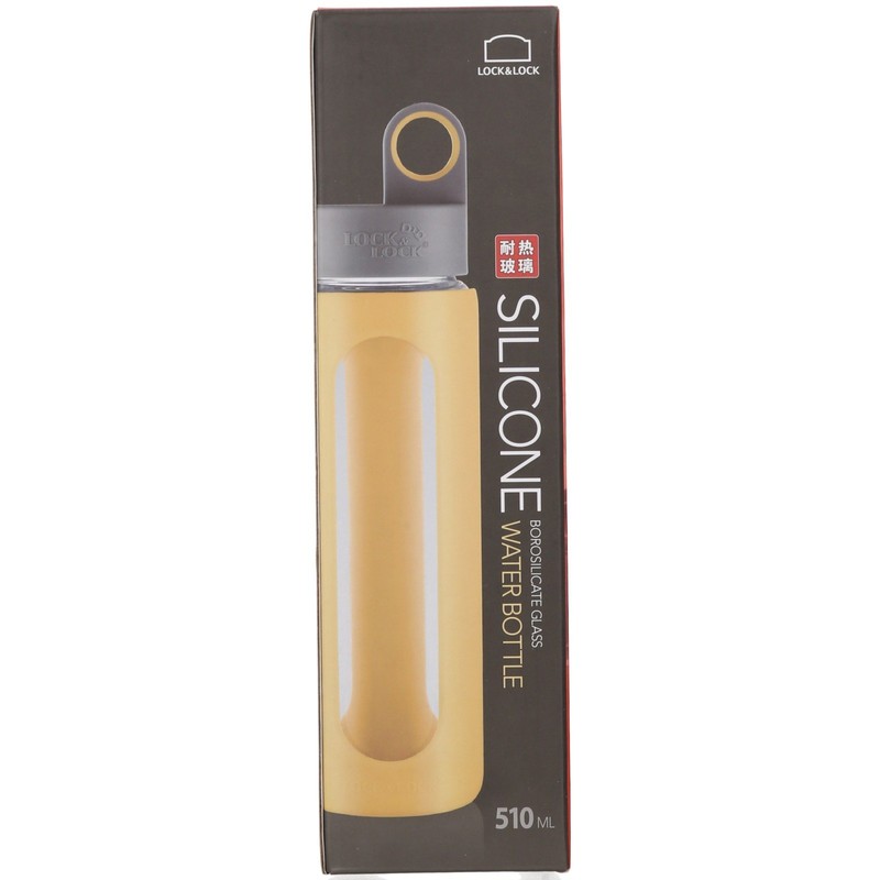 Lock & Lock I-Band Heat-Resistance Glass Water Bottle, 17 oz