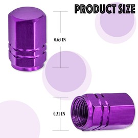 MEAJOO 12PCS Tire Valve Stem Caps, with Rubber O-Ring, Corrosion Resistant Leak-Proof, Aluminum Alloy Universal Wheel Valve Covers for Cars, SUV, Trucks, Bikes, Motorcycles, Bicycles(Purple)