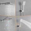 BWE Chrome Shower Faucet Set,Rainfall Shower Head with Handheld Shower,Two