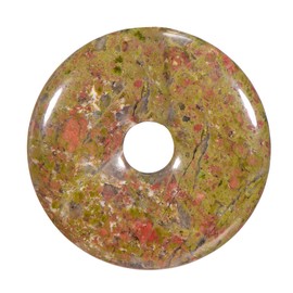 Morella Ladies' Necklace 80 cm with Doughnut Gemstone Pendant in Velvet Bag, None