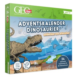 FRANZIS GEOlino 67205 Advent Calendar Discover and Explore Dinosaurs, 24 Exciting Experiments for the Christmas Season, for Children from 8 Years