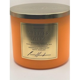 Vetiver Glow 3 Wick Candle 14.5 Ounce White Barn