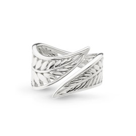 Kit Heath Sterling Silver Blossom Eden Wrapped Leaf Ring, Size N, (7)