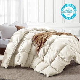 REWARDOWN Kapok Down Comforter Twin Size, Recycled White Down and Kapok Blended Filling Winter Duvet Insert for Difficulty Falling Asleep & Sleeping Lightly & Afraid of Cold Sleepers (68x90'', Ivory)