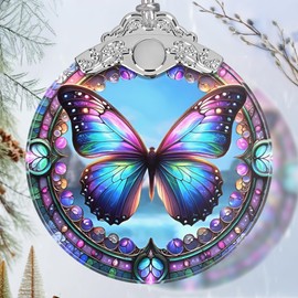 Christmas Ornament - Stained Glass Butterfly - Home Decor - Holiday Present Ideas - Gift Exchange - Gorgeous Butterfly