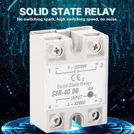 SSR-40 Solid State Relay,AC to AC,Input 6-12ma Output 40A DD 40A 5-220VDC Starter Relay Solid State Relay 12V 24V 120V Controlled Module for Industrial Automation Process,Food Machinery,CNC Machine