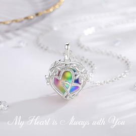 EUDORA Urn Necklace for Ashes for Women, Ash Pendant for Human Dog Cat Ashes, Double Heart Necklace for Ashes of Loved One Mama Dad Daughter Grandma Pet Cremation Souvenir Jewelry for Funeral