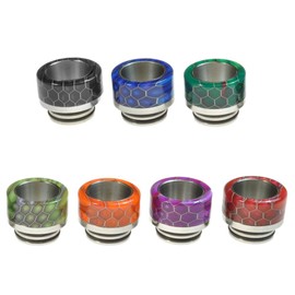 Armerah Snakeskin Taper 810 Drip Tip eCig Mouthpiece Short/Wide Resin/Steel 3 Pack Assorted Colours