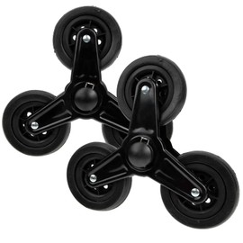 KiBcsLic 2X Foldable Shopping Cart Wheels Anti Slip Accessories Easily Install with Metal Bracket Black Stair Climber Wheels