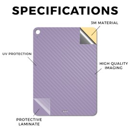 Carbon Fiber Tablet Skin Compatible with Apple iPad Air 11" (M3) 2025 - Solid Lavender - Premium 3M Vinyl Protective Wrap Decal Cover - Easy to Apply | Crafted in The USA by MightySkins