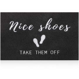 MWAZZLL Large Welcome Door Mat Outdoor Indoor Non Slip Nice Shoes Doormat 36"x24" Low-Profile Front Door Mats for Entrance,Patio,High Traffic Areas Black
