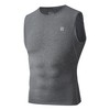 Runhit Sleeveless Compression Shirt Men Tank Tops Gym Workout Mens Sleeveless Tee Shirts for Running Grey M