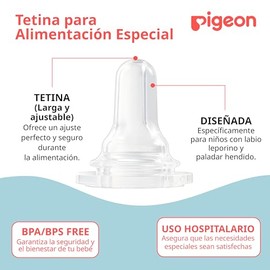 PIGEON Tetina para Biberones Especiales para Niños con Labio Leporino y Paladar Hendido Cosas para Bebes Recien Nacidos - Articulos para Bebe Biberon 