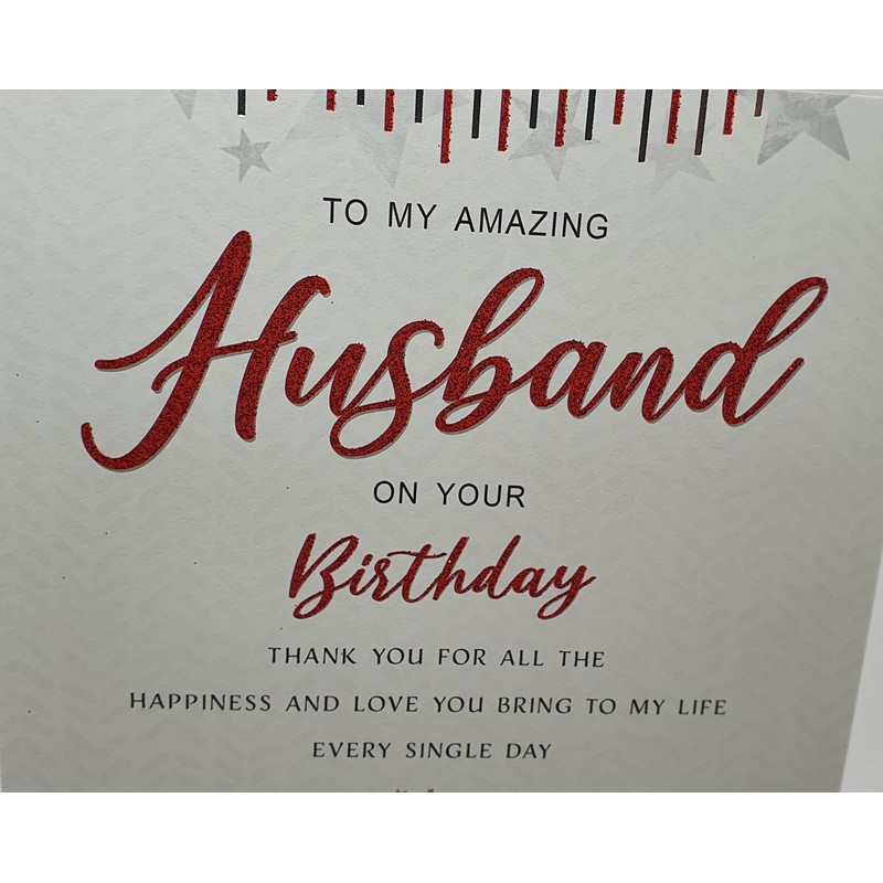 to My Amazing Husband Birthday Card - Size 6" X