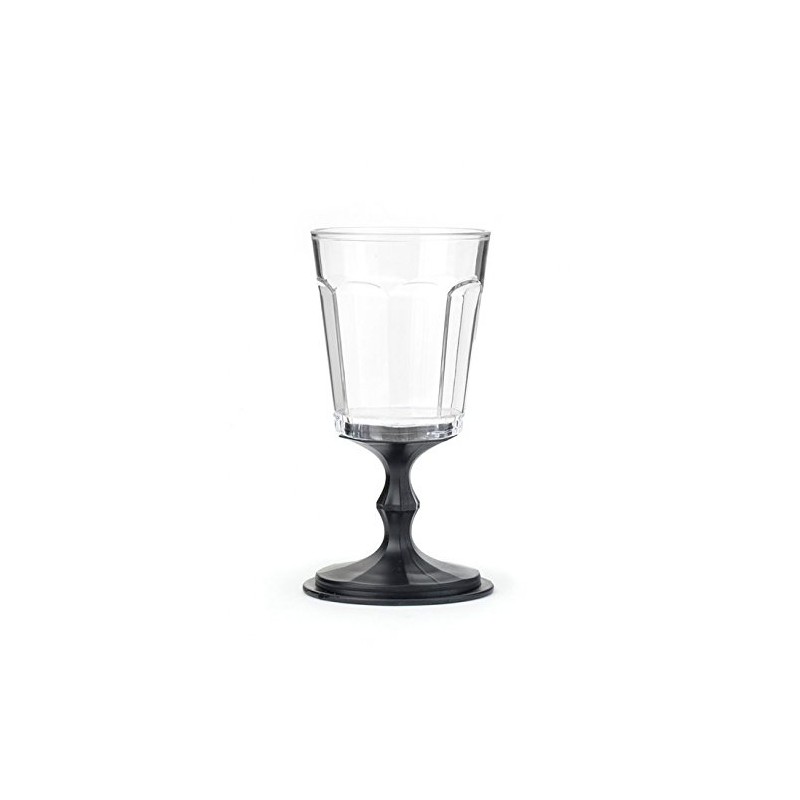 Kikkerland Stacking Wine Glass, Black, Set of 2