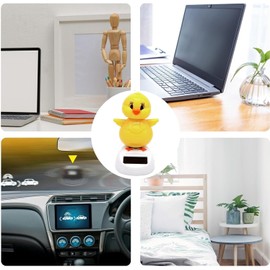 Solar Powered Dancing Chick, Solar Bobblehead Chicken, Solar-Powered Car Charm, Cartoon Chick Ornaments Figures for Car Dashboard, Bobbleheads for Car Dashboard, Solar Power Kits