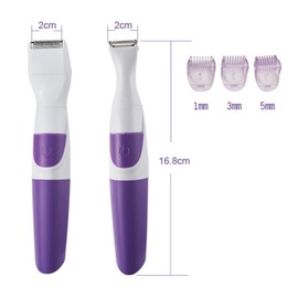 Brrnoo Recortador de pelo para mujer, recargable, tratamiento de área fina, recortador de bikini, facial, cuerpo, axila, color púrpura