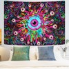 Krelymics Blacklight Mushroom Tapestry UV Eyes Tapestry Colorful Neon Tapestries