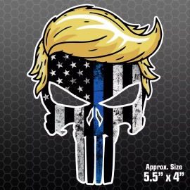 Sticker Sector Trump Punisher Thin BLUE Line Sticker - Car Truck Vinyl Decal Hair MAGA PL1009