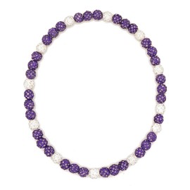 NEXIULT Baseball Ice Necklace, Rhinestone Bling Necklace - Cool Gifts for Men, 16/18/20" - Purple White, 16 inch