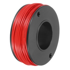 sourcing map 24AWG Stranded PVC Hookup Wire 15M/49ft Red, Electrical UL1007 Spool Tinned Copper Wire for Internal Connecting, Marine