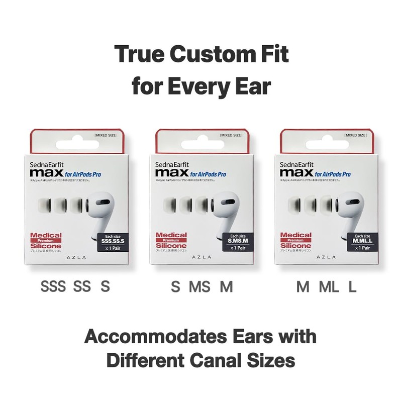 AZLA MAX for Airpods Pro 1st & 2nd Gen (SSS/SS/S)