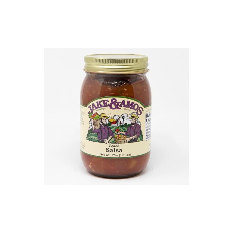 Jake & Amos Peach Salsa 17 oz. (3 Jars)