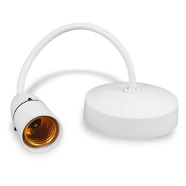 Ceiling Pendant Light Fitting - 6"(150mm) E27 Lamp Holder, Ceiling Hanging Lights, White Ceiling Rose for Pendant Lights, Bayonet Light Fitting for Kitchen, Living Room, Bedroom [Energy Class A]