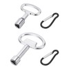 QUARKZMAN Set of 2 Silver Triangular Key Wheelie Bin Metal