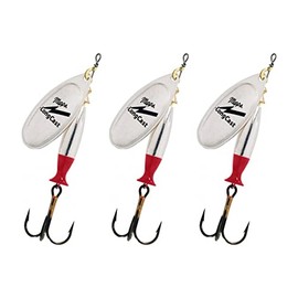 Mepps Aglia Long Cast Oval Spoons with Palette Set of 3, Silver - No.4-17G