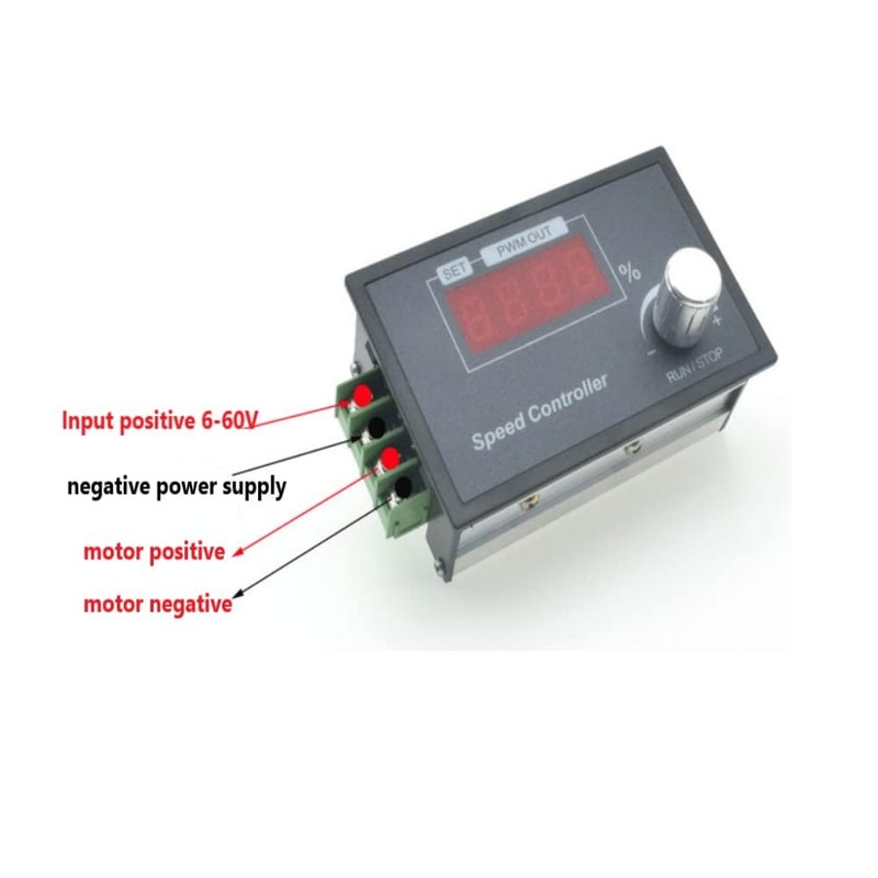 Aideepen DC Motor Speed Controller, PWM DC 6-60V 12V 24V