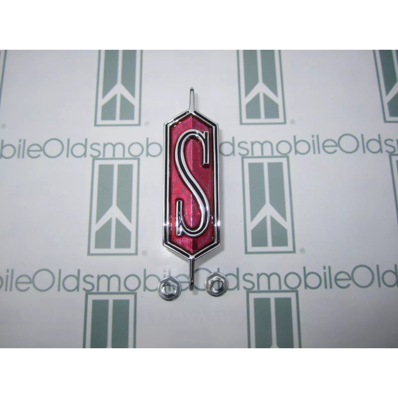 NORS 1969-1970 Olds Cutlass "S" Hood Extension Rocket Emblem with