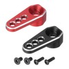 sourcing map Aluminum Alloy 1/18 25T Steering Servo Arm Horn Red, Black for DIY RC Car/Boat/Airplane Boat Accessories 2 Pcs