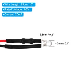 PATIKIL 3mm LED Diode Light, 100 Pcs 3-6V DC Pre Wired Mini LED Lights Bulb Light-Emitting Lamp for RC DIY Indicator Lighting, Orange Light