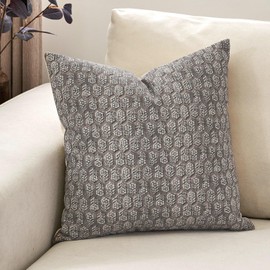 DOMVITUS Pillow Covers 20x20, Floral Pillow Covers, Couch Pillows for Living Room, Decorative Farmhouse Accent Print Throw Pillow Covers, 1PC, Light Taupe