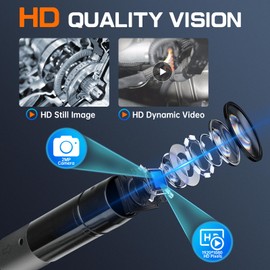 Autel MaxiVideo MV108S Inspection Camera, Waterproof 8.5mm Imager USB Endoscope with Light, 1920x1080 HD 2MP Borescope for Autel Scanner & PC, Upgrade of MV108 MV105, Snake Camera with 1M Cable