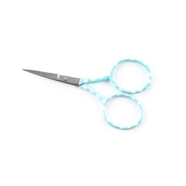 The Quilted Bear Polka Dot Embroidery Scissors - Small Sharp 3.5" Blades for use as Embroidery, Cross Stitch, School, Applique or Nail Scissors with Your Choice of Two Colours! (Duck Egg Blue)