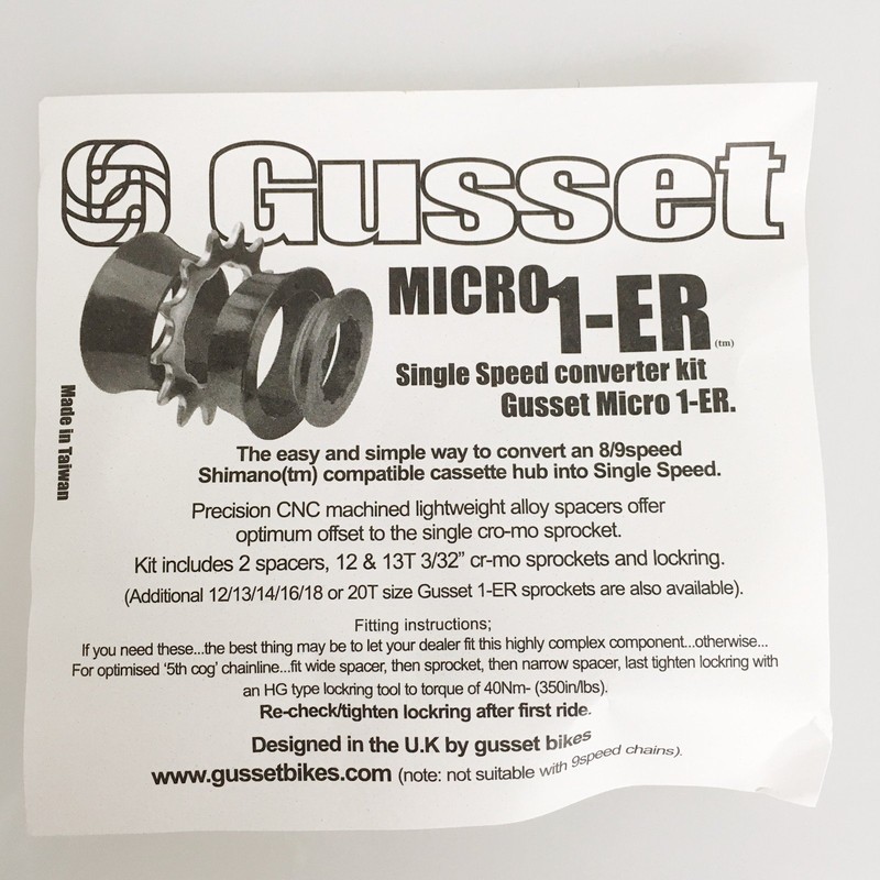 GUSSET 1-ER Micro Single Speed Conversion Kit £15.29