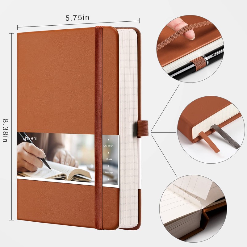 EMSHOI A5 Notebook - 21.4 x 14.5 cm Lined Journal