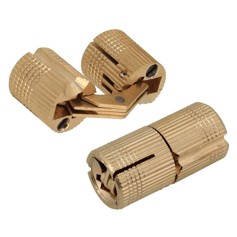 4PCS Hidden Invisible Concealed Copper Barrel Hinge 14mm for DIY
