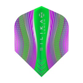 Harrows Dart Flight Silika Lumen Dart Flight Set for Soft Darts and Steel Darts (Number 6, Purple/Green)