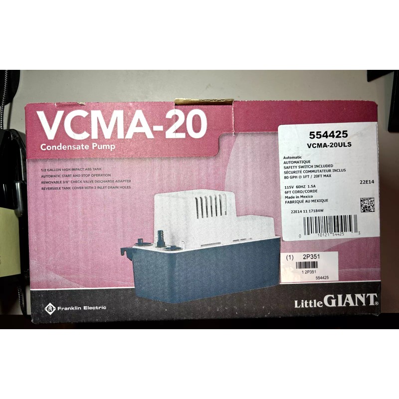 Little Giant Franklin Electric Little Giant 115-Volt Condensate Removal Pump
