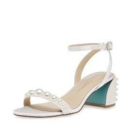 Betsey Women's Tina Heeled Sandal, Ivory, 5