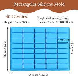 duoyif Rechteckige Silikonform Müsliriegel Backform 40 Mulden Müsliriegel Form Rechteckige Schokoladenform Silikonformen Rechteckig Für Muffins Brot Schokolade Müsliriegel Brownies Eiswürfel Formen