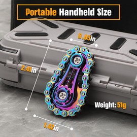 Cool Fidget Chain Fidget Spinners For Kids Adults, Metal Handheld Gadget Kinetic Desk Toy Finger Hand Spinner Fingertip Gyro, Hand Rollor Bike Chain