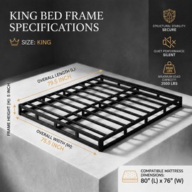 JWIFSEF King Size Box Spring 5 Inch Low Profile Mattress Foundation