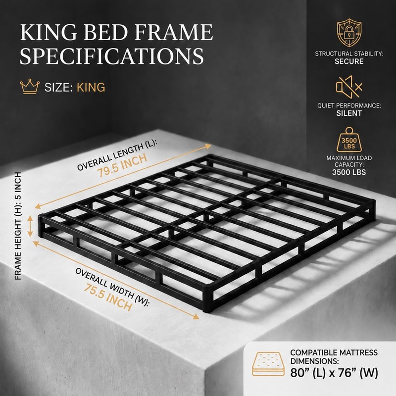 JWIFSEF King Size Box Spring 5 Inch Low Profile Mattress