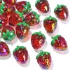 UR URLIFEHALL 20 Pcs Transparent Acrylic Strawberry Charms 3D Fruit
