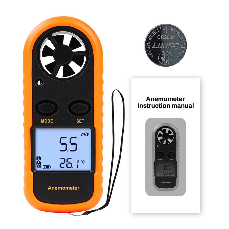 Jadeshay Anemometer, GM816 Portable Digital Anemometer 0-30m/s Wind Speed Meter